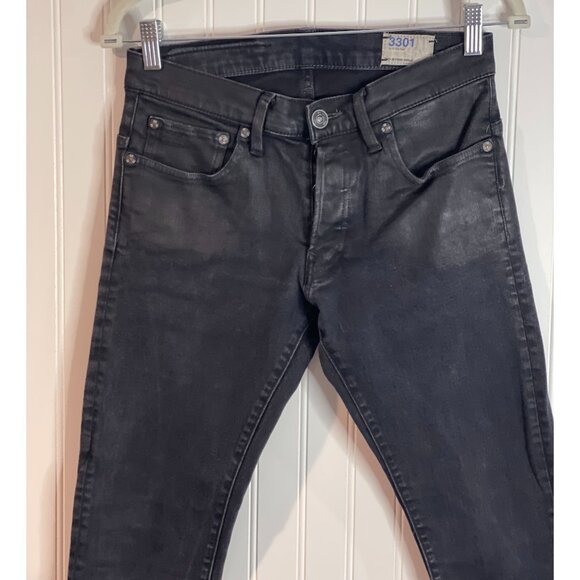 G-STAR RAW 3301 SLIM MEN'S JEANS BLACK W30 L32 STRETCH BUTTON'S DENIM - Picture 7 of 16